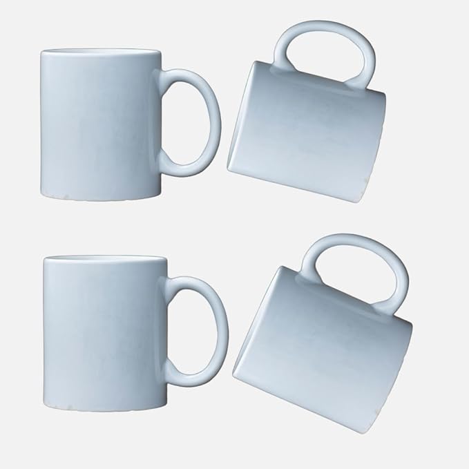 White Sublimation Plain Blank Coffee Mug Made of Ceramic | 11 Oz Each Mug | Perfect for Coffee, Soup, Tea and Milk (Pack of 4 Pcs)