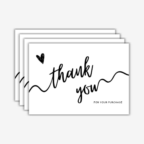 Flora Krafts - 50 Pieces Thank You Greeting Cards, Cute Minimalism Design For All Occasions.