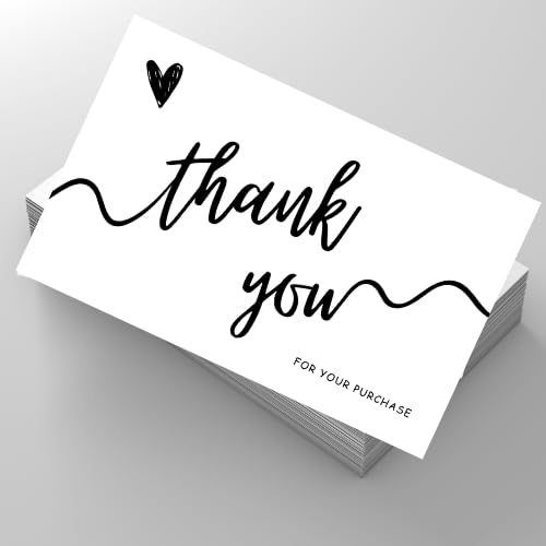 Flora Krafts - 50 Pieces Thank You Greeting Cards, Cute Minimalism Design For All Occasions.