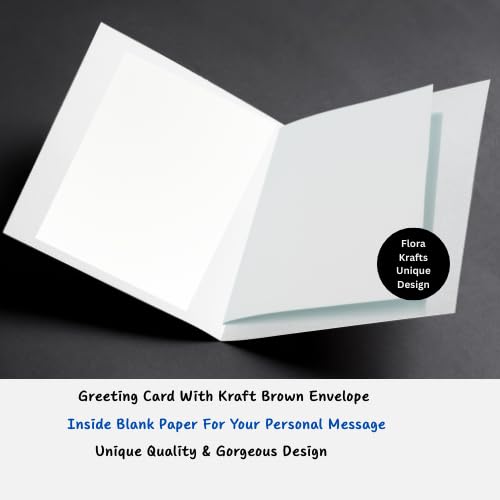 Congratulations Greeting Card – Watercolor Beautyful Illustration Design – 5 x 7 Inch – Premium 250 GSM Glossy Cardstock – Blank Inside with Envelope for Personal Message