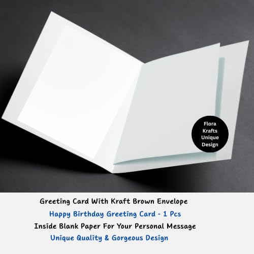 Cute Teddy Bear Birthday Greeting Card – Watercolor Bear Illustration Design – 5 x 7 Inch – Premium 250 GSM Glossy Cardstock – Blank Inside with Envelope for Personal Message