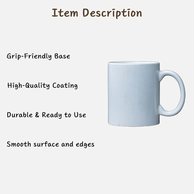 White Sublimation Plain Blank Coffee Mug Made of Ceramic | 11 Oz Each Mug | Dishwasher & Microwave Safe (Pack of 2 Pcs)