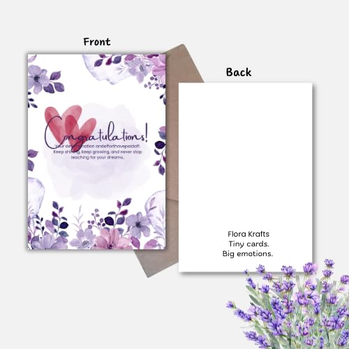 Congratulations Greeting Card – Watercolor Beautyful Illustration Design – 5 x 7 Inch – Premium 250 GSM Glossy Cardstock – Blank Inside with Envelope for Personal Message
