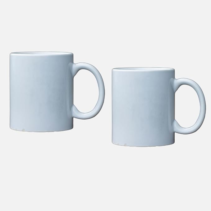 White Sublimation Plain Blank Coffee Mug Made of Ceramic | 11 Oz Each Mug | Dishwasher & Microwave Safe (Pack of 2 Pcs)