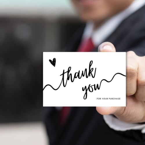 Flora Krafts - 50 Pieces Thank You Greeting Cards, Cute Minimalism Design For All Occasions.