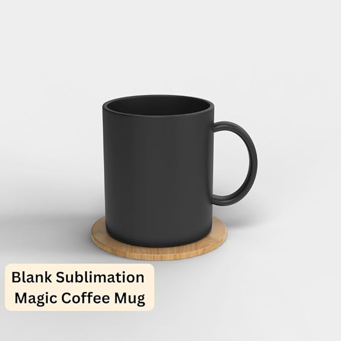 Blank Magic Sublimation Coffee Mug 11 Oz (325 ML) | Heat Reveal Color Changing | DIY Photo Gift | Print at Any Sublimation Store | Ideal for Special Days (Pack of 2 Pcs)