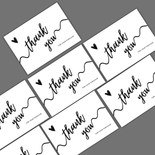 Flora Krafts - 50 Pieces Thank You Greeting Cards, Cute Minimalism Design For All Occasions.
