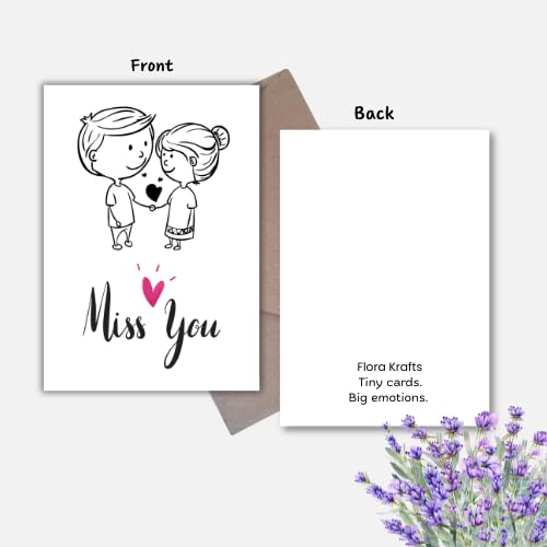 I Miss You Greeting Card – Emotional Minimal Design – 5 x 7 Inch – Premium 250 GSM Glossy Cardstock – Blank Inside with Envelope