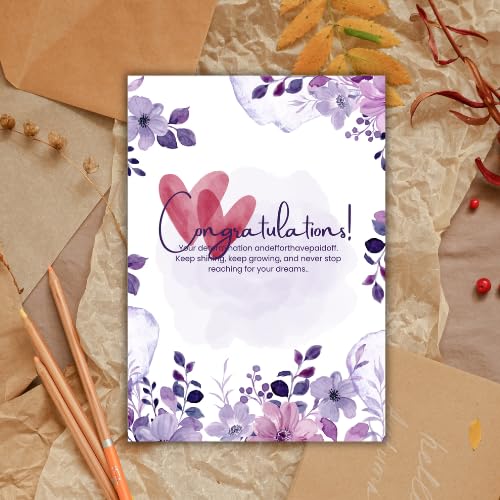 Congratulations Greeting Card – Watercolor Beautyful Illustration Design – 5 x 7 Inch – Premium 250 GSM Glossy Cardstock – Blank Inside with Envelope for Personal Message