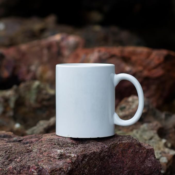 White Sublimation Plain Blank Coffee Mug Made of Ceramic | 11 Oz Each Mug | Dishwasher & Microwave Safe (Pack of 2 Pcs)