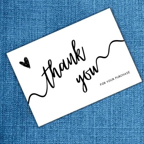 Flora Krafts - 50 Pieces Thank You Greeting Cards, Cute Minimalism Design For All Occasions.