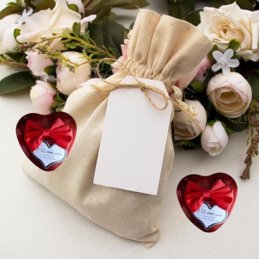 Heart Shaped Valentines Day Gift Box | I Love You Message Small Teddy Bear With 1 Red Rose  | (Pack of 4 Pcs)